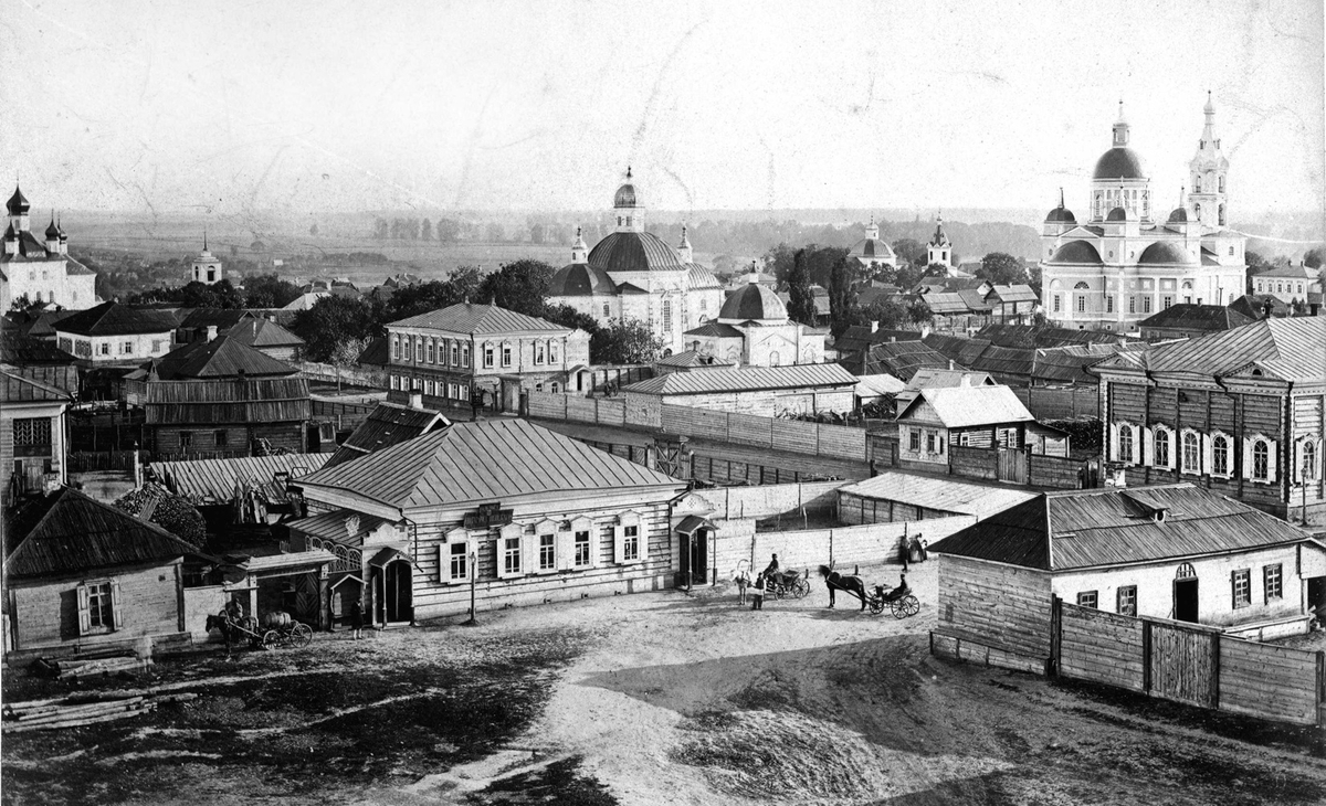 Вид с пожарной каланчи на город. XIX век..